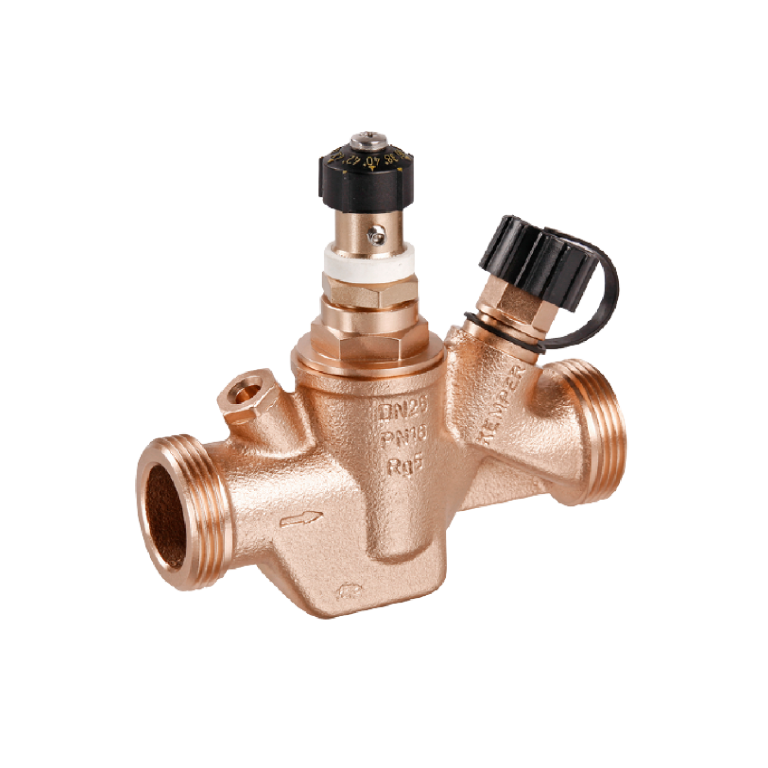 Therm Automatic Double Regulating Valve, Union Thread, 30 °C – 50 °C