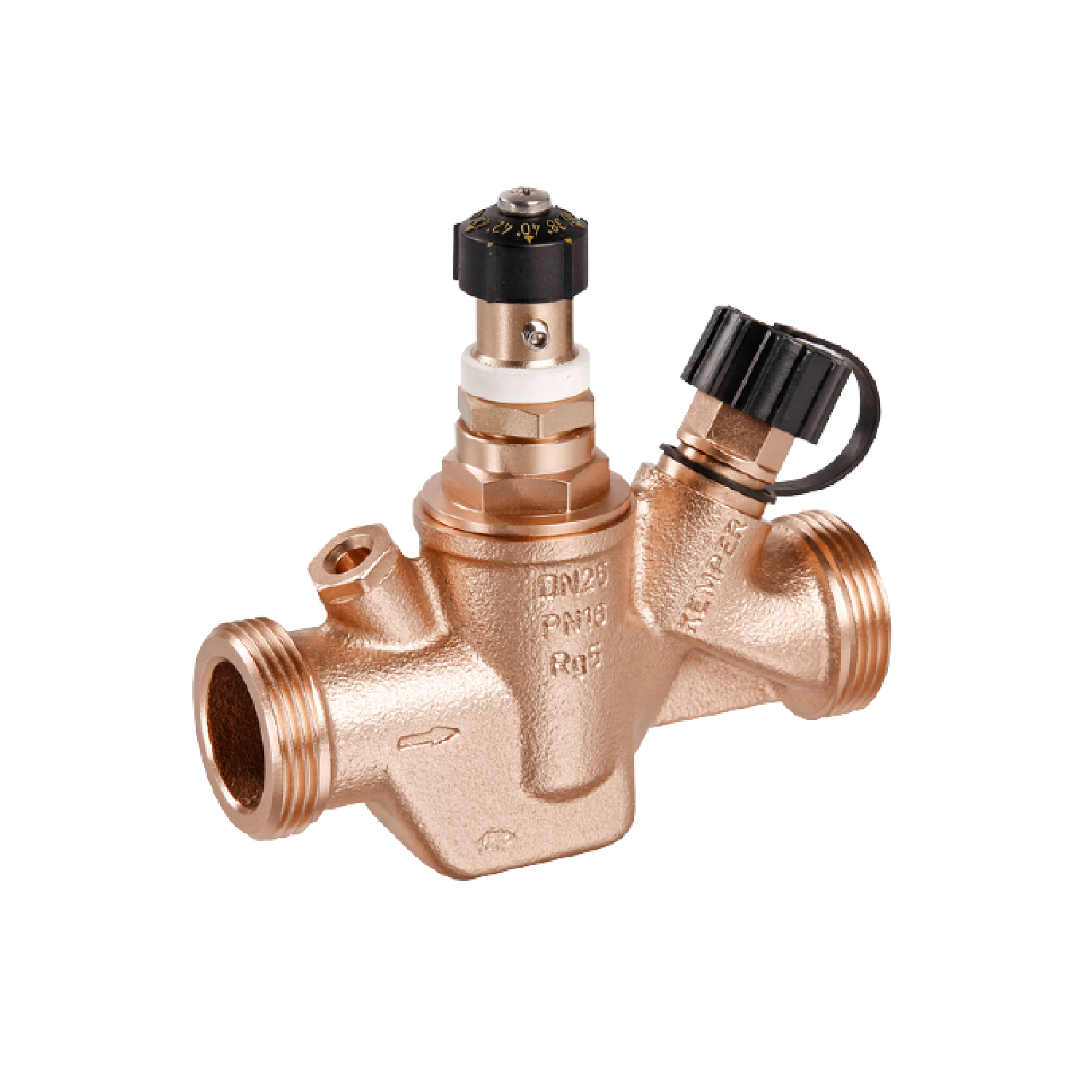 Therm Automatic Double Regulating Valve, Union Thread, 30 °C – 50 °C