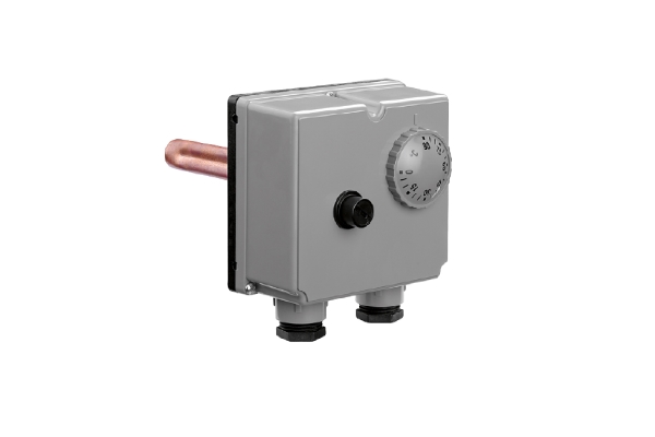 Immersion safety thermostat, with manual reset